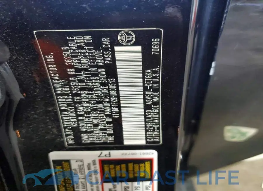 4T1BF1FK9HU800513# 12