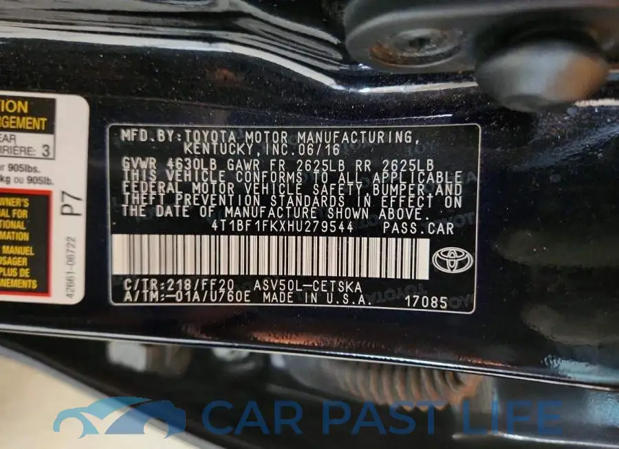 4T1BF1FKXHU279544# 12