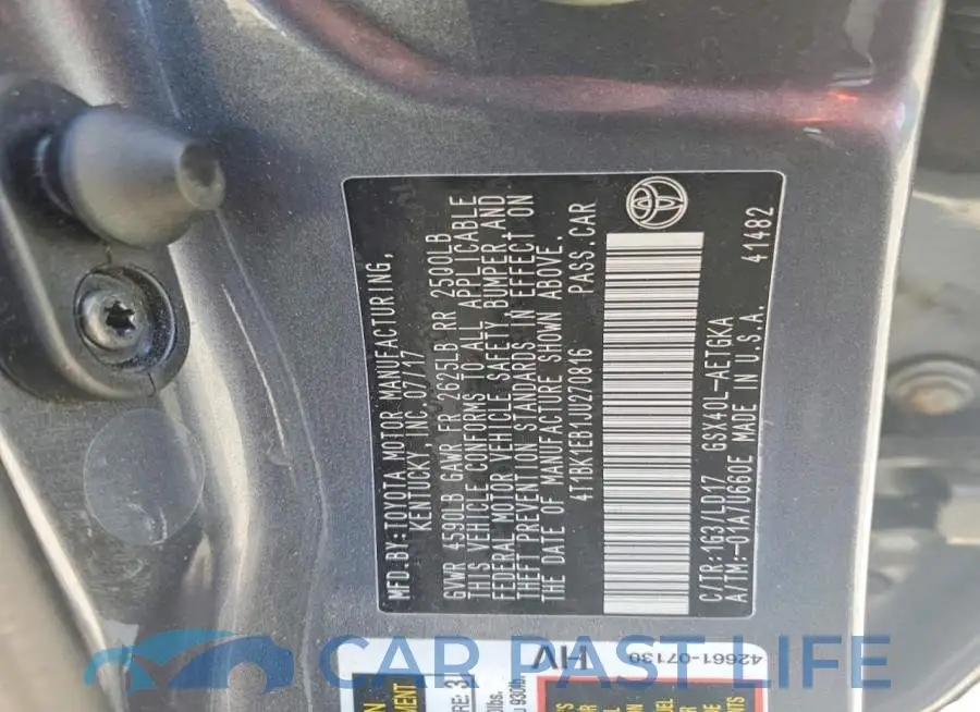 4T1BK1EB1JU270816# 13