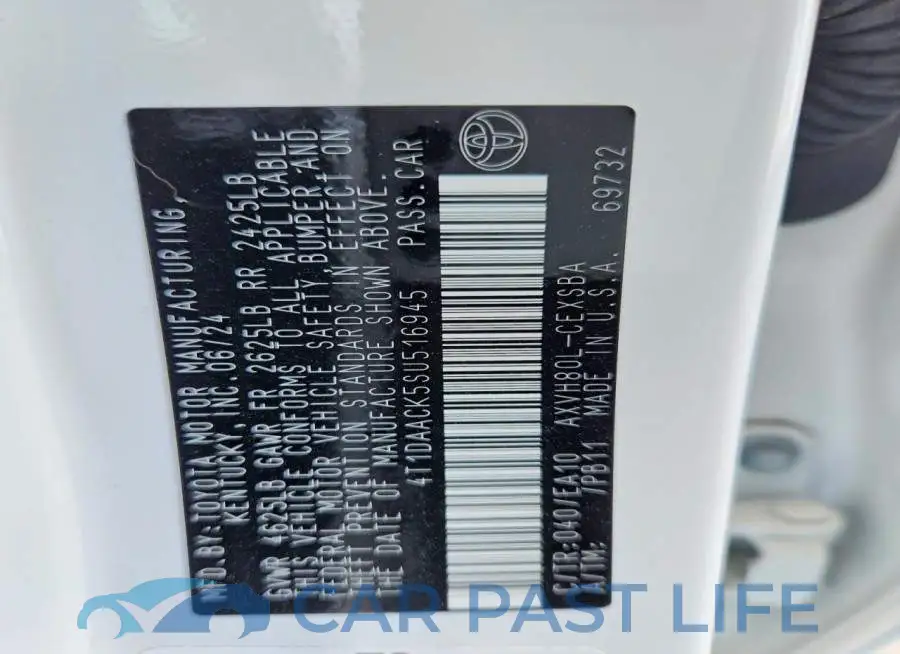 4T1DAACK5SU516945# 12