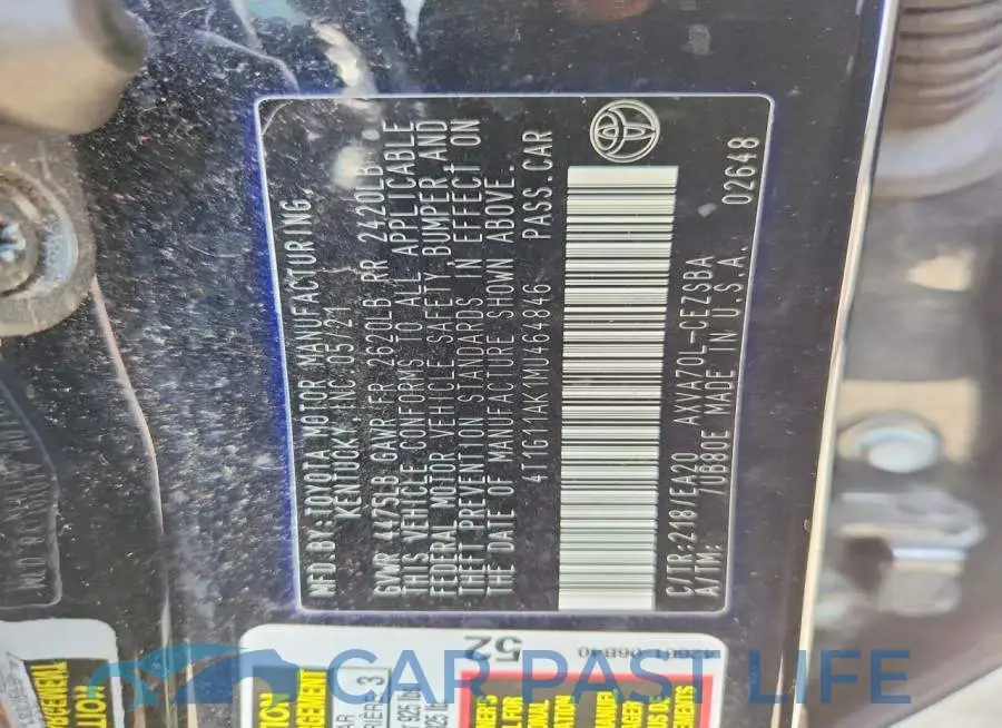 4T1G11AK1MU464846# 13