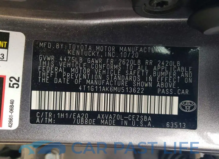 4T1G11AK6MU513622# 12