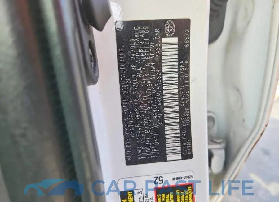4T1G11AK6MU515824# 12