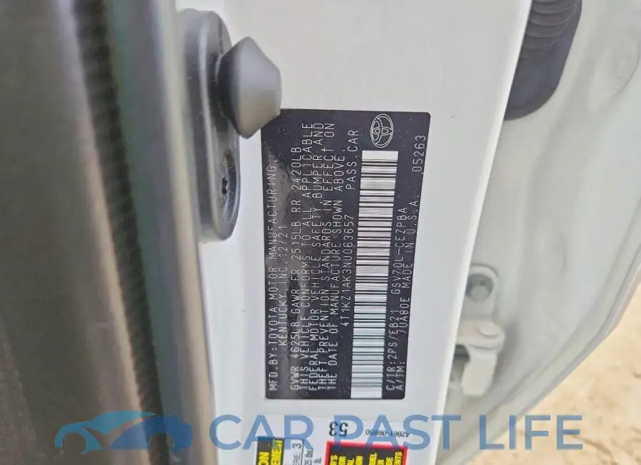 4T1KZ1AK3NU063657# 12