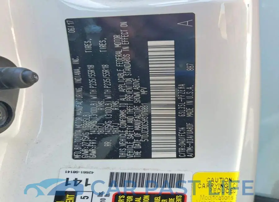 5TDJZ3DC5HS176891# 14