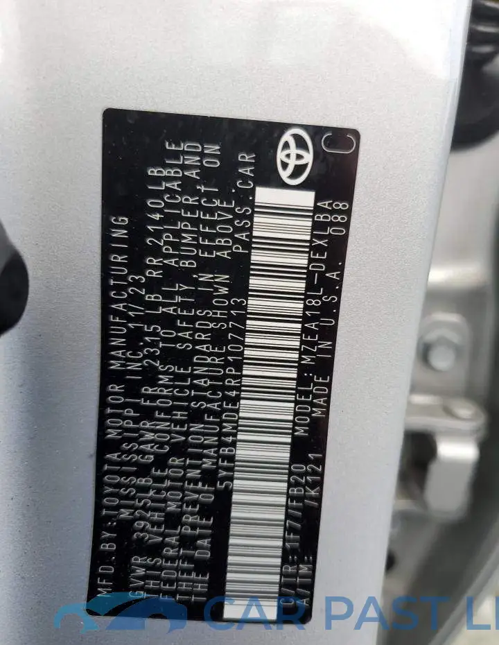 5YFB4MDE4RP107713# 12