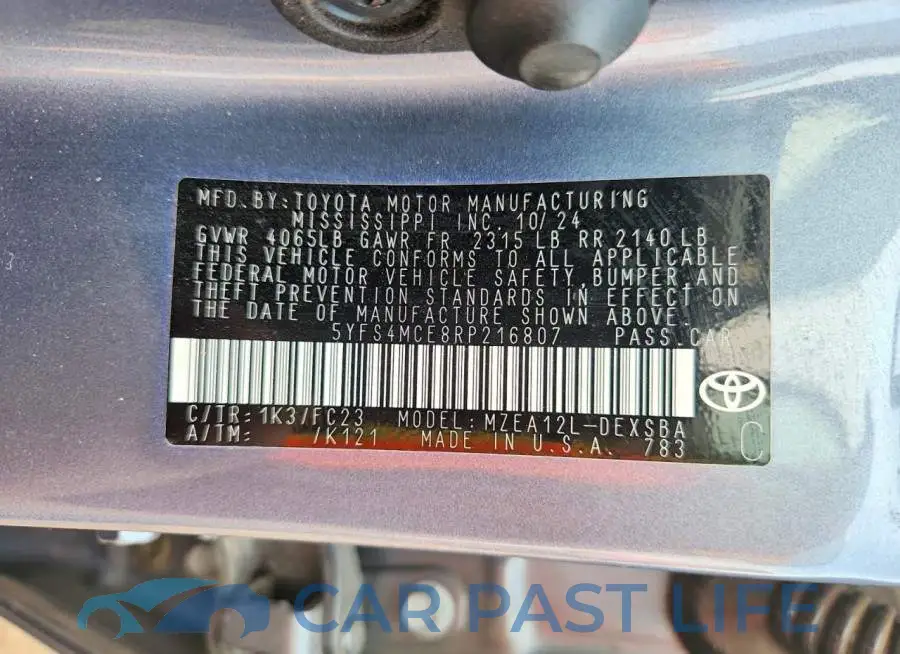 5YFS4MCE8RP216807# 12