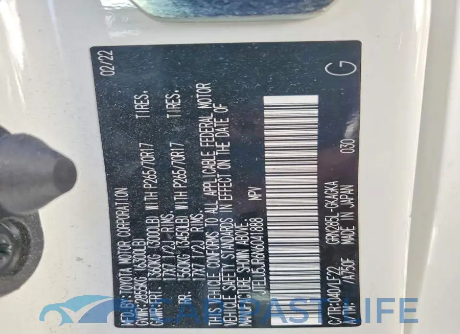 JTELU5JR6N6041888# 14