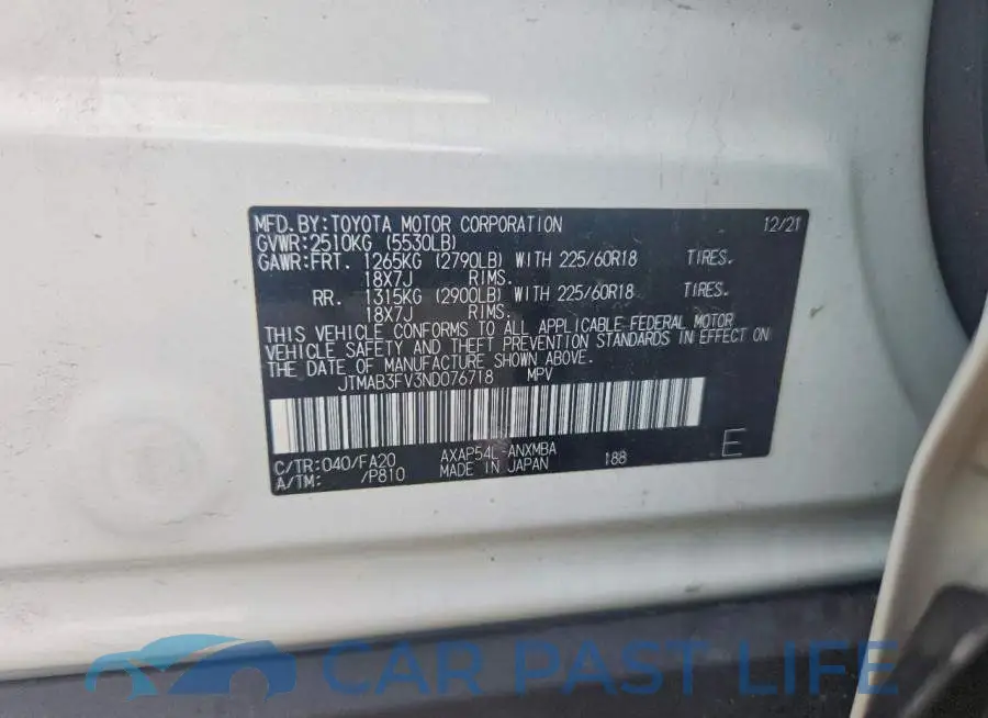 JTMAB3FV3ND076718# 13