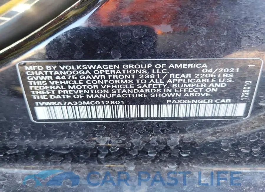 1VWSA7A33MC012801# 12