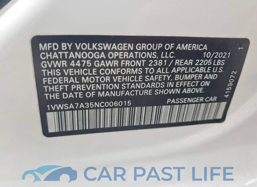 1VWSA7A35NC006015# 12