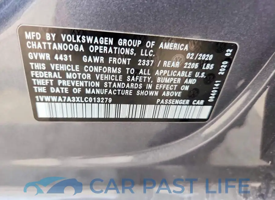1VWWA7A3XLC013279# 12