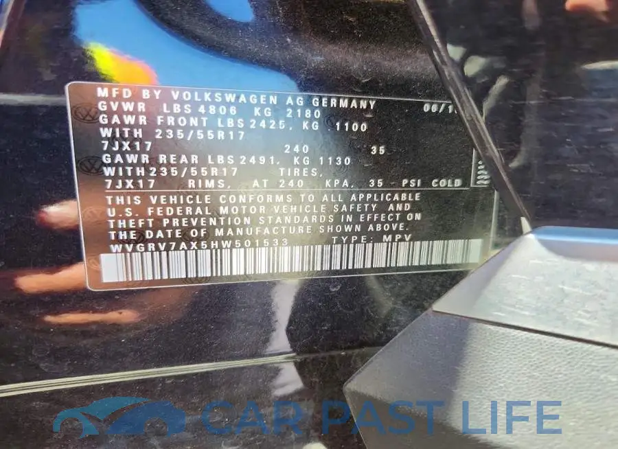 WVGRV7AX5HW501533# 13