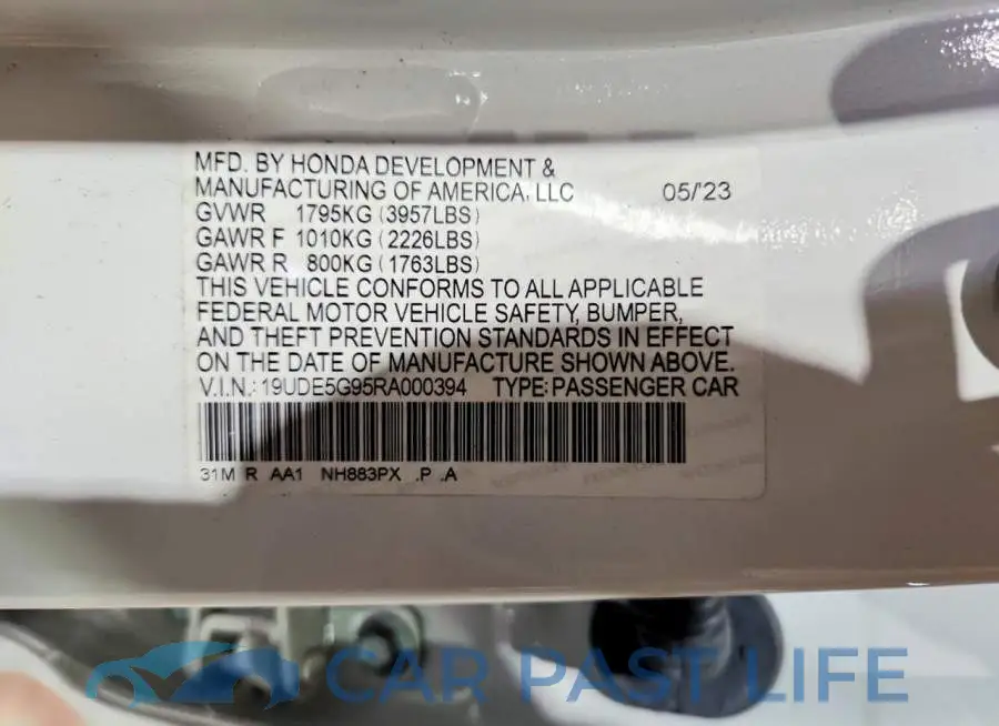 19UDE5G95RA000394# 13