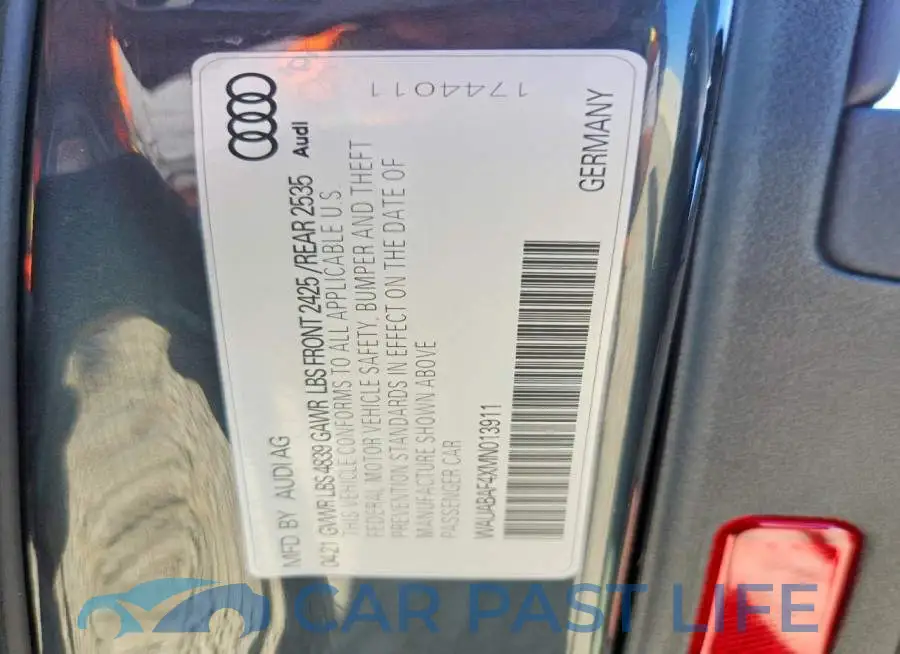 WAUABAF4XMN013911# 13