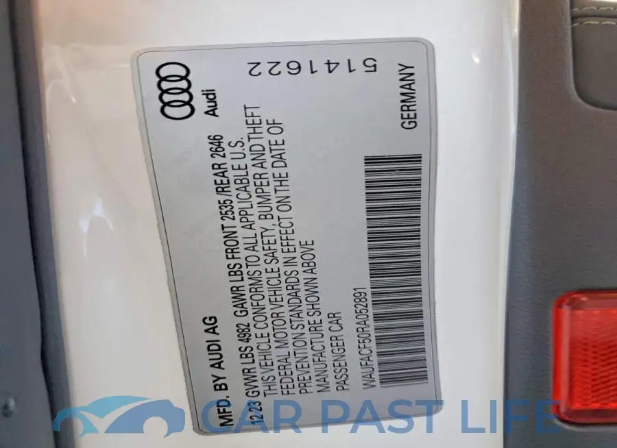 WAUFACF50RA052891# 12