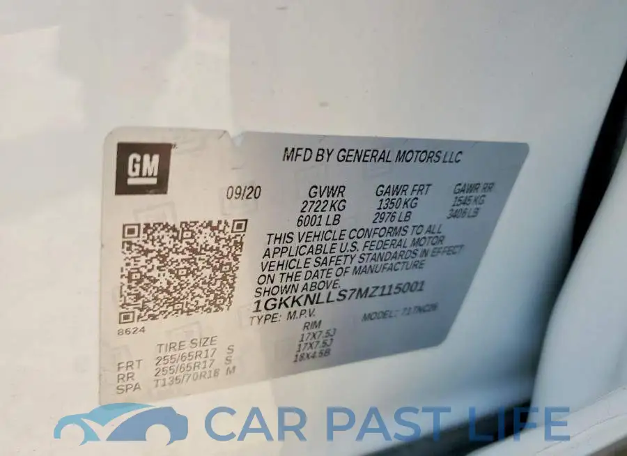 1GKKNLLS7MZ115001# 13
