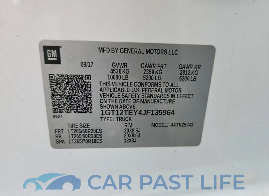 1GT12TEY4JF135964# 12