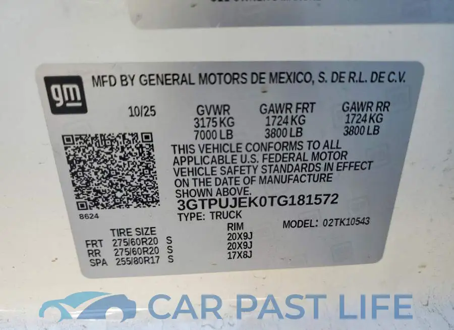 3GTPUJEK0TG181572# 13