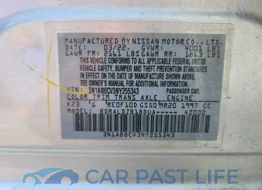 3N1AB8CV3NY255343# 12