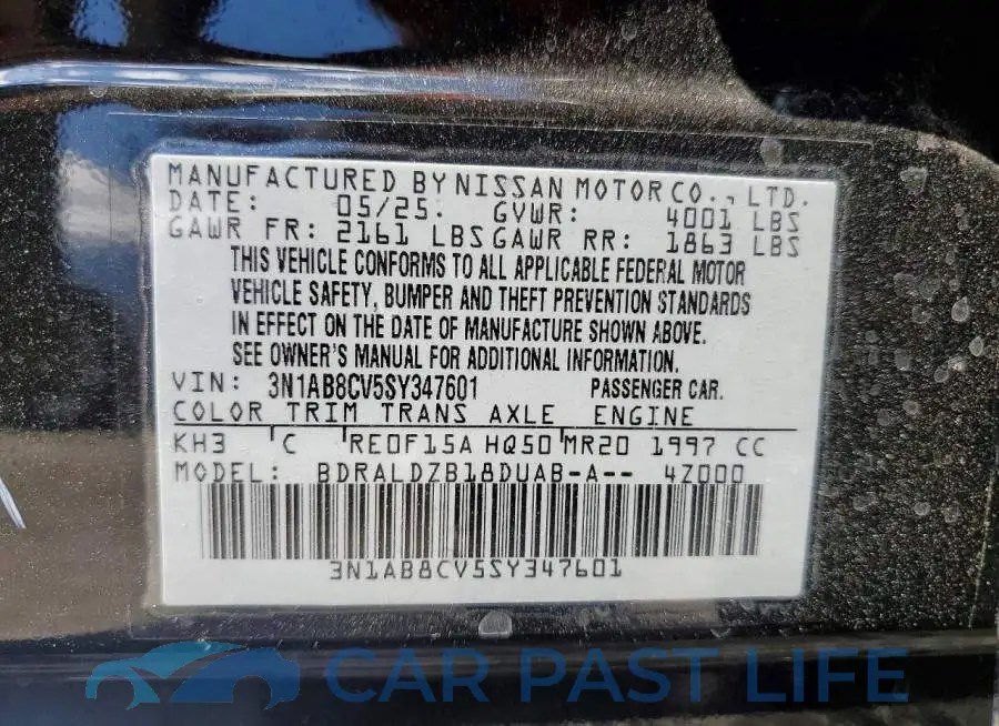 3N1AB8CV5SY347601# 12