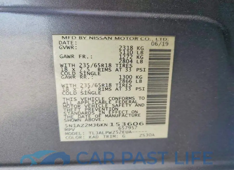 5N1AZ2MJ6KN153606# 13