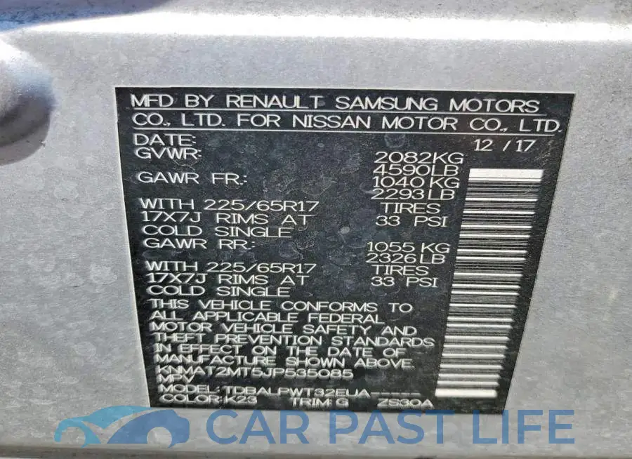 KNMAT2MT5JP535085# 13