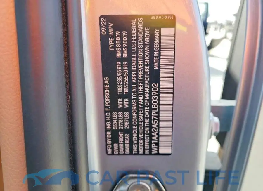 WP1AA2A57PLB03902# 12