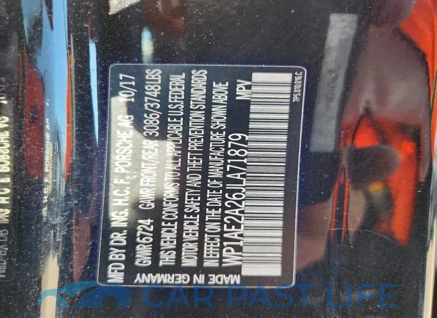 WP1AE2A26JLA71879# 13