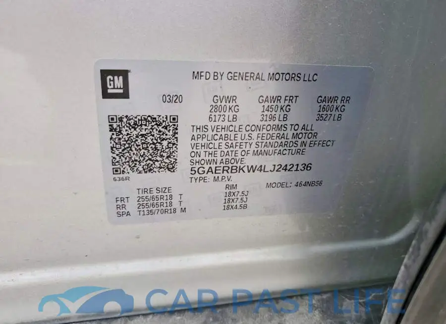 5GAERBKW4LJ242136# 13