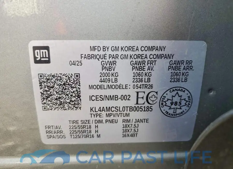 KL4AMCSL0TB005185# 14