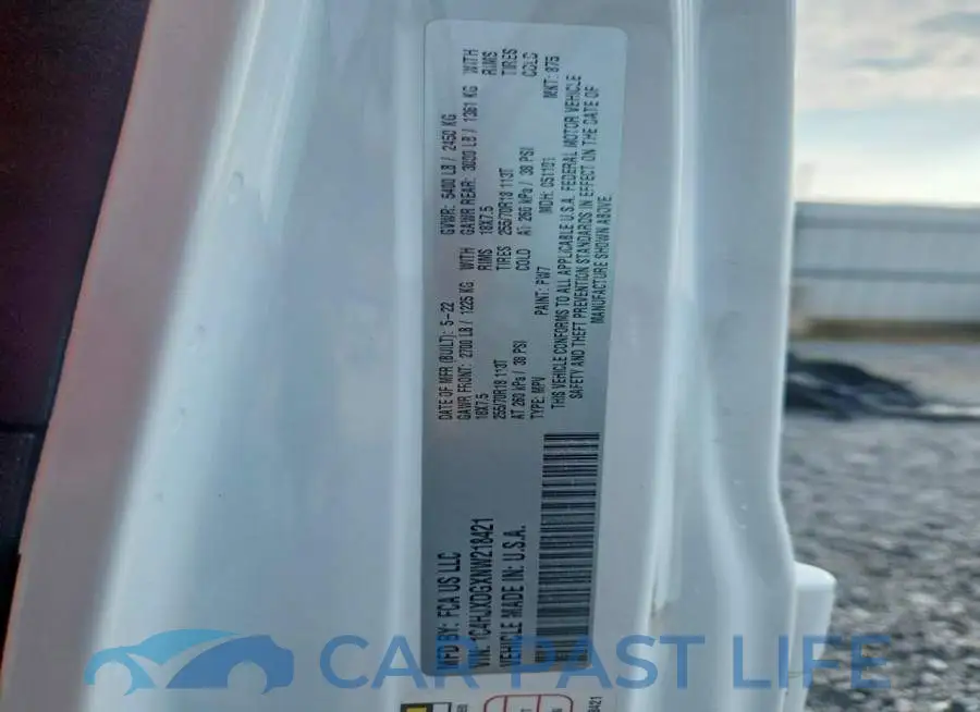 1C4HJXDGXNW218421# 12