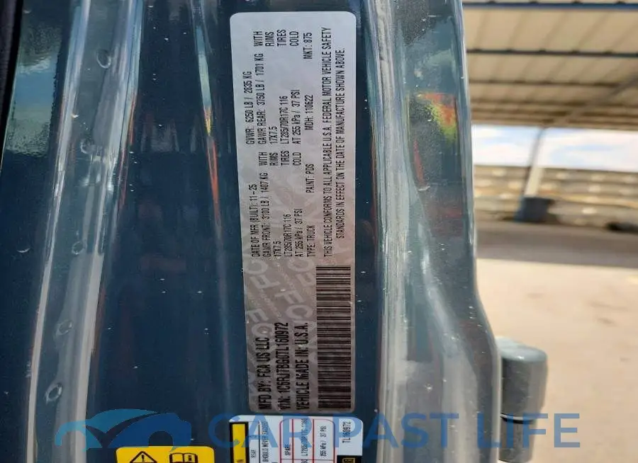 1C6RJTBG0TL160972# 12