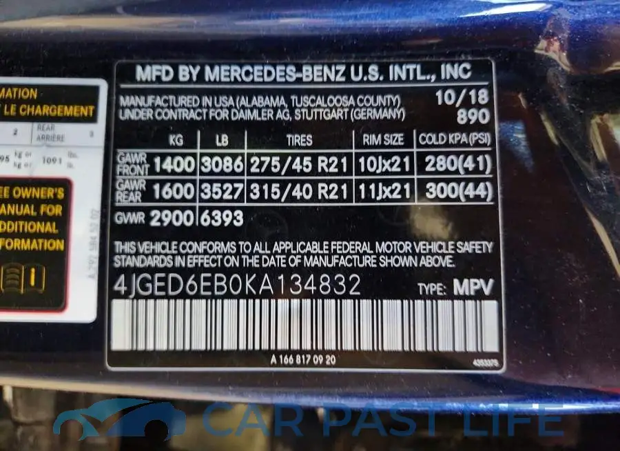4JGED6EB0KA134832# 13