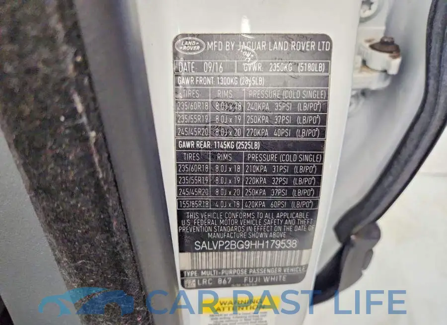 SALVP2BG9HH179538# 13