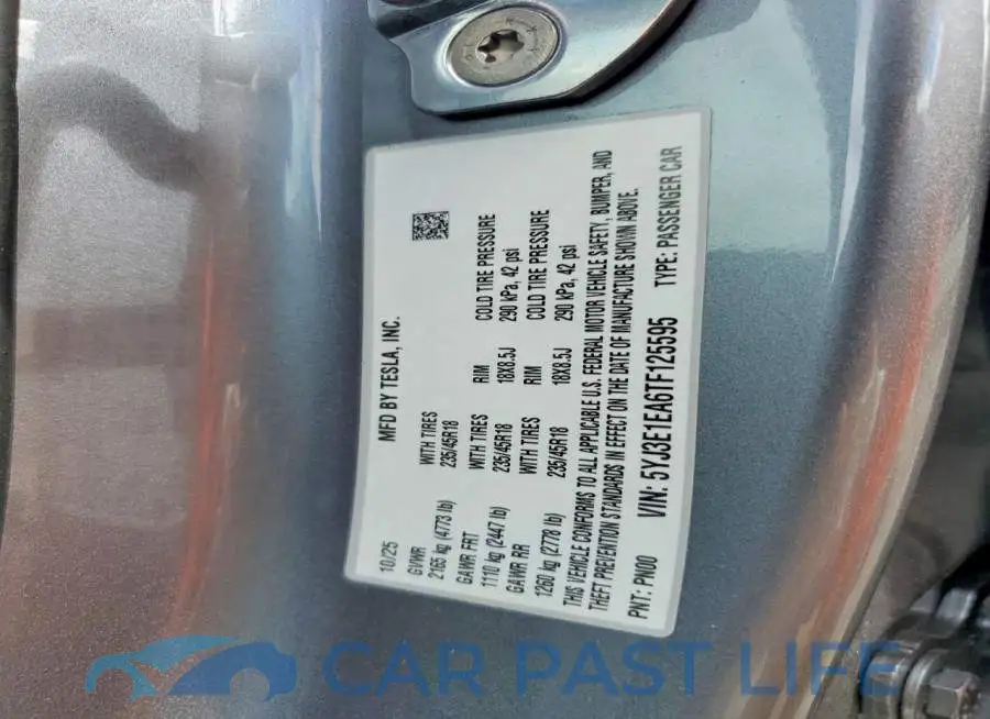 5YJ3E1EA6TF125595# 12