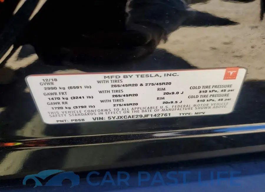 5YJXCAE29JF142761# 13