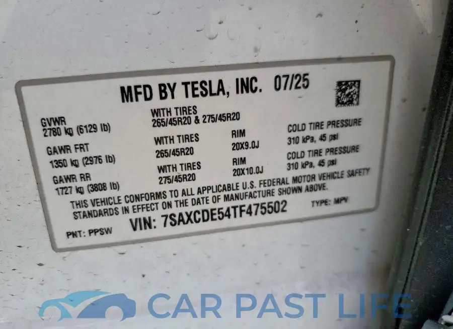 7SAXCDE54TF475502# 13
