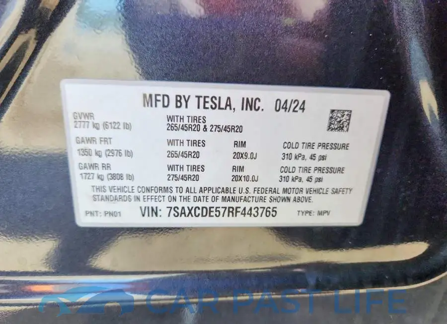 7SAXCDE57RF443765# 13