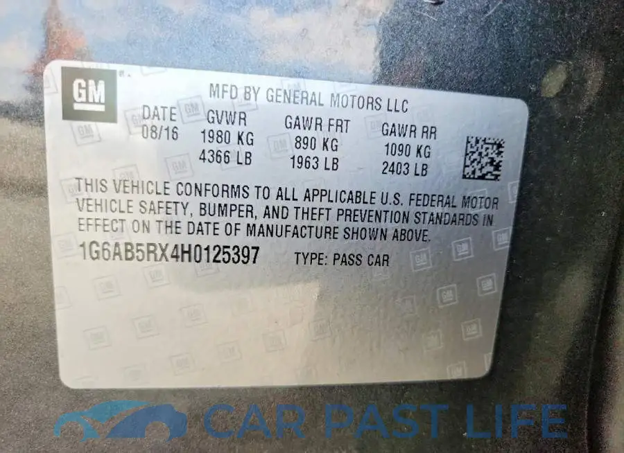 1G6AB5RX4H0125397# 12