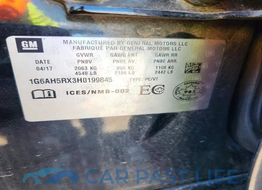 1G6AH5RX3H0199845# 12