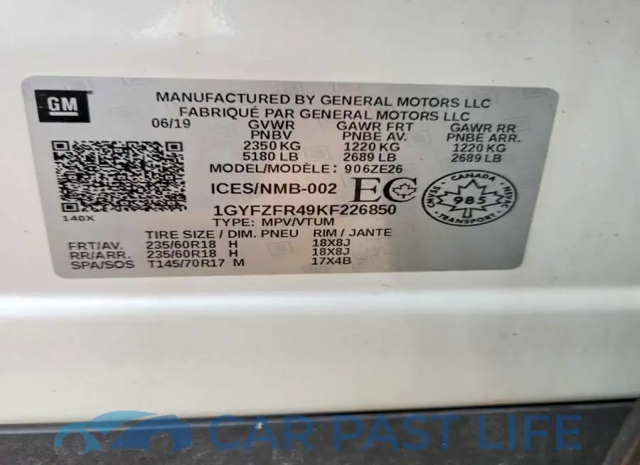 1GYFZFR49KF226850# 14