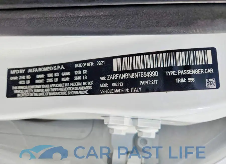 ZARFANBN8N7654990# 12