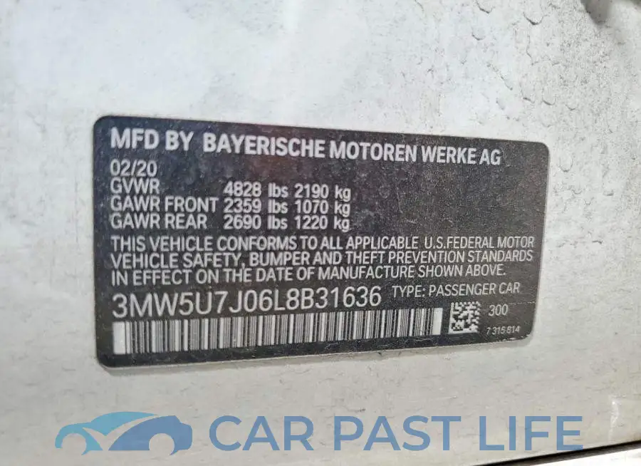 3MW5U7J06L8B31636# 12