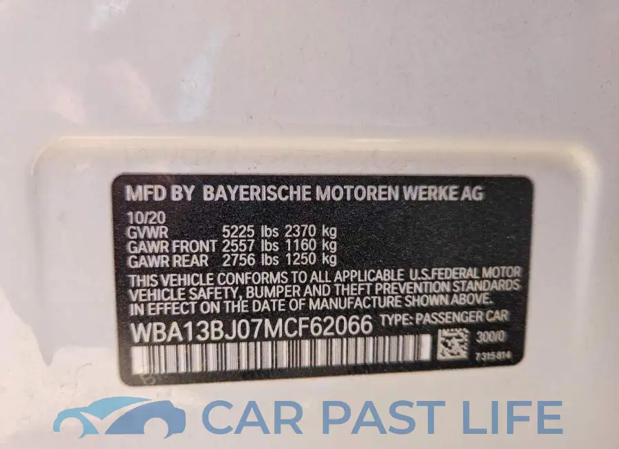 WBA13BJ07MCF62066# 13