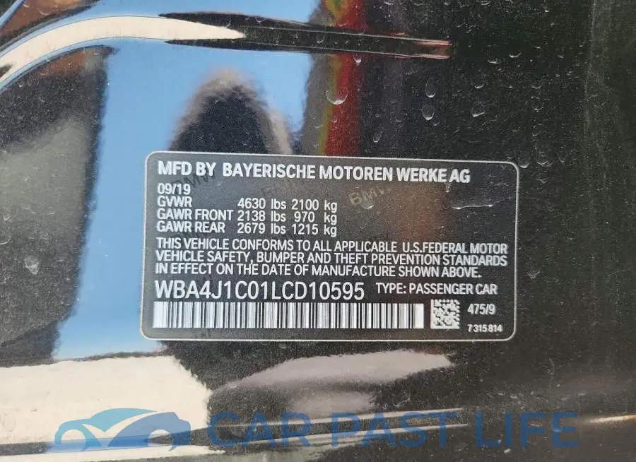 WBA4J1C01LCD10595# 12
