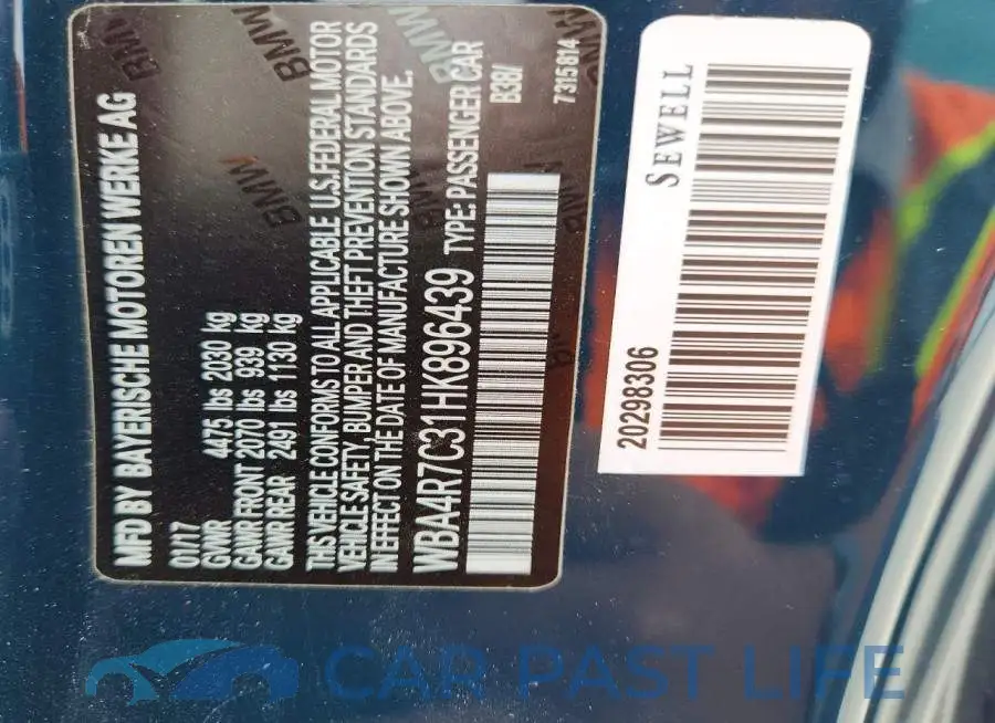 WBA4R7C31HK896439# 12