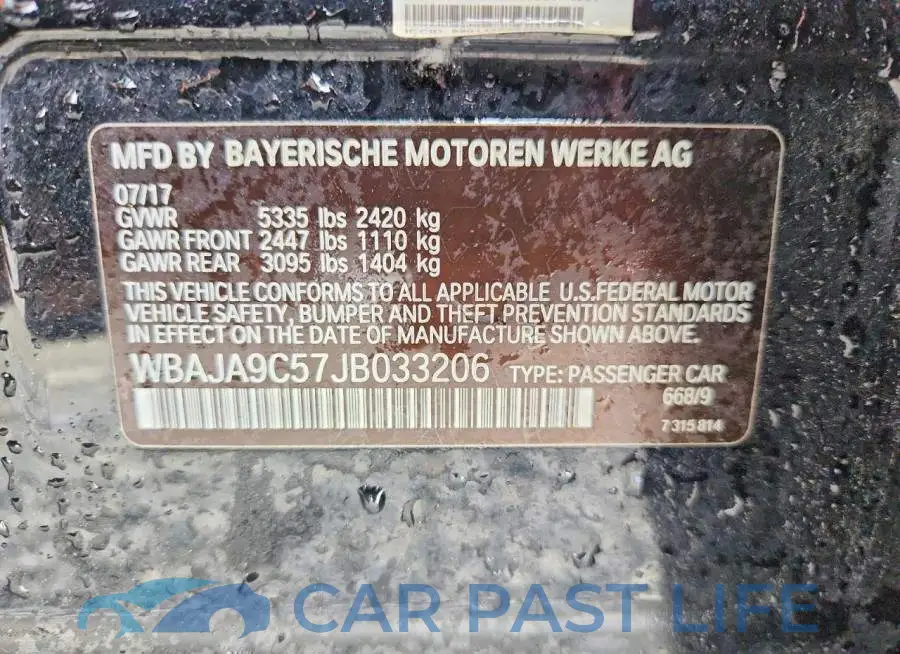 WBAJA9C57JB033206# 12