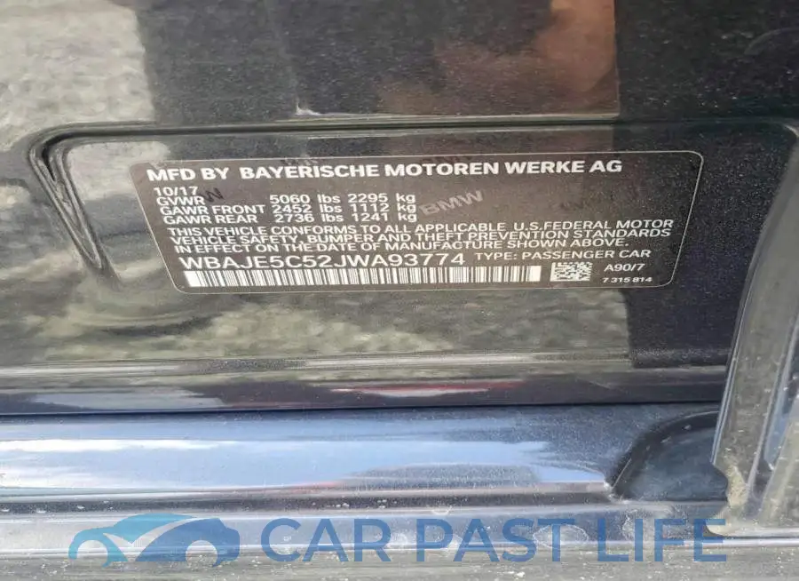 WBAJE5C52JWA93774# 13