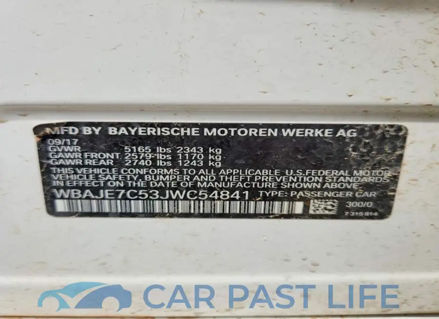 WBAJE7C53JWC54841# 12